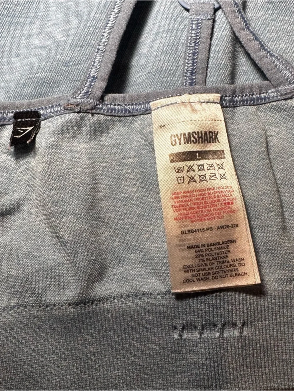 GYMSHARK ADAPT MARL SEAMLESS SET SPORTS BRA & LEGGING LIGHT BLUE SIZE LARGE - Picture 5 of 6